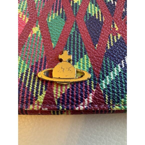 Vivienne Westwood Diamond Tartan Zip around Long Wallet - Picture 2 of 14